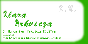 klara mrkvicza business card